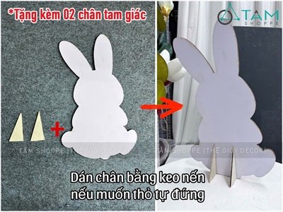 Mô hình thỏ ngọc ôm bánh dễ thương [Tự đứng - 4 kiểu] FORM-TRTHU-04